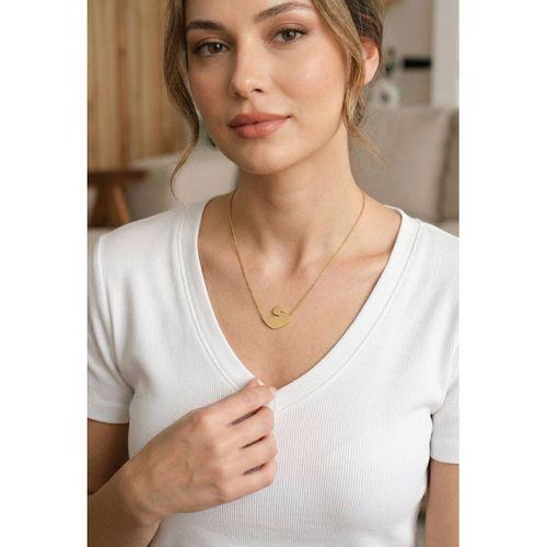 316L Çelik Gold Renk Zincir Kuğu Model Kadın Kolye