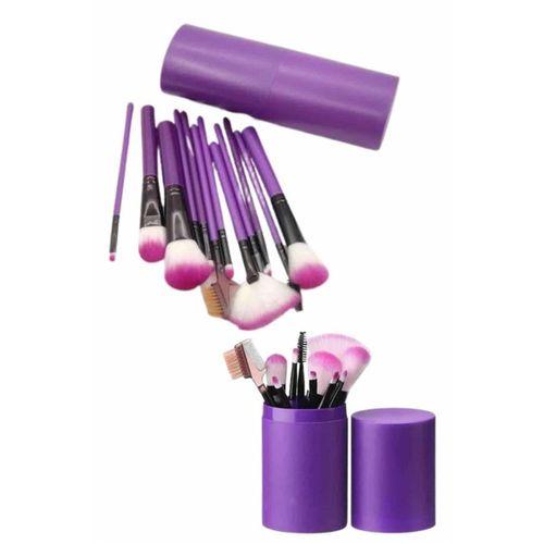 12 Parça Makyaj Fırça Seti Profesyonel Fondöten Allık Far Kontür Fırçası