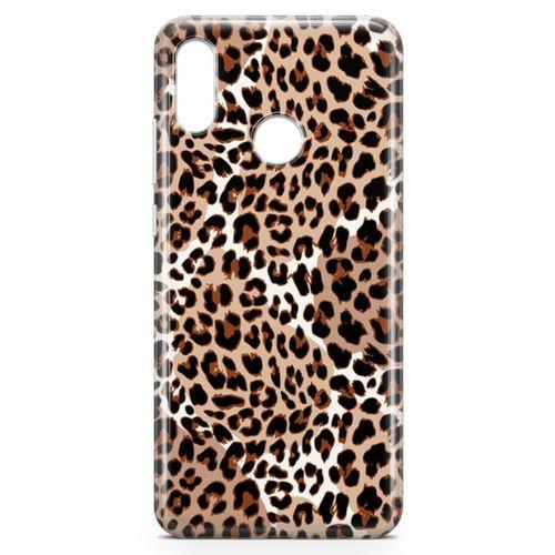 Huawei Y9 2019 Kılıf Beyazlı Leopar Arka Kapak Koruma Desenli Full Koruyucu