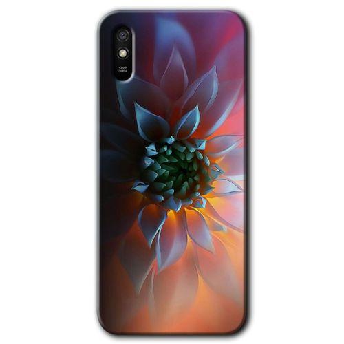 MRCİLETİSİM Xiaomi Redmi 9A Kılıf Kapak - Çiçek Motif +Hayalet Ekran Yandan Gözükmez