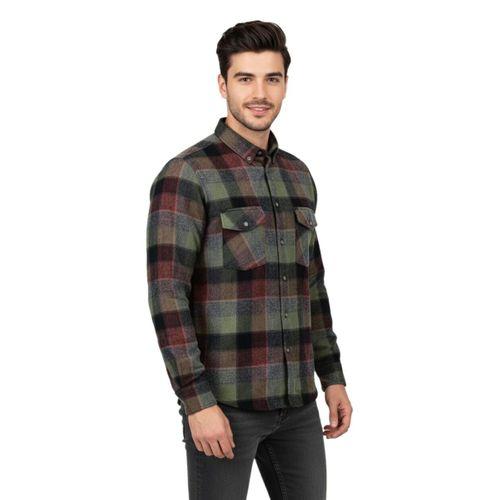 Erkek Kışlık Slim Fitt Uzun Kol Çift Cep Kapak Gömlek 2417 BGL-ST04798