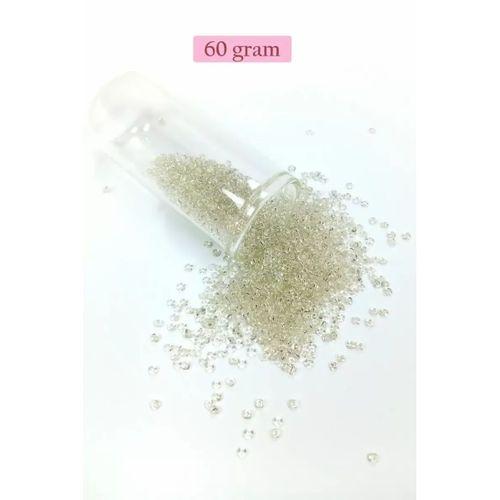 Dökme Cam Kum Boncuk (11/0) 2 mm - 60 Gram - Şeffaf Beyaz - BNC053