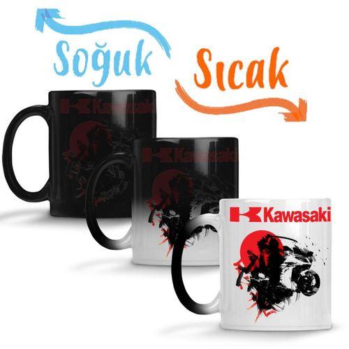 Kawasaki Ninja Japon Style Sihirli Kupa Bardak Porselen