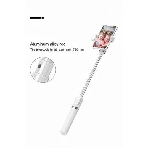 Led Işıklı Selfie Çubuğu Bluetooth Kumandalı Kablosuz Tripot Selfie Monopod Selfie Stick (beyaz)