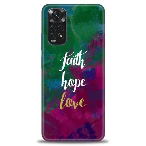 Xiaomi Redmi Note 11 Kılıf HD Baskılı Kılıf - Faith Hope Love + Tam Ekran Koruyucu