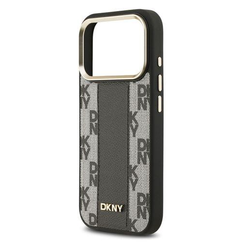 Apple iPhone 17 Pro Kılıf DKNY Orjinal Lisanslı M-safe Şarj Özellikli 3D Yazılı Checkered Pattern Kapak