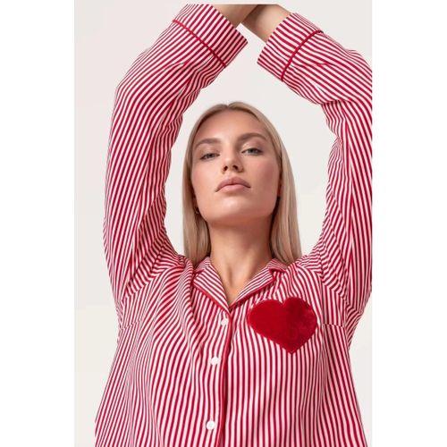 Kadın Pijama Takımı - Çizgili Uzun Kol