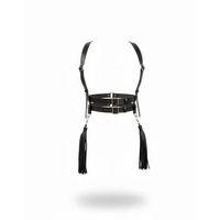 Siyah Kadın Kemer Çift Tokalı Omuz Detaylı Vücut Aksesuarı - Brf1393