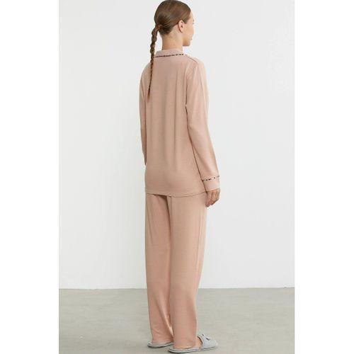 Sementa 76444 Düz Renk Gömlek Model Pijama Takım