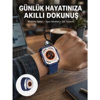 Akıllı Saat 360 Mah Çoklu Spor Modlu Lacivert Siyah Kordon Yeni Nesil