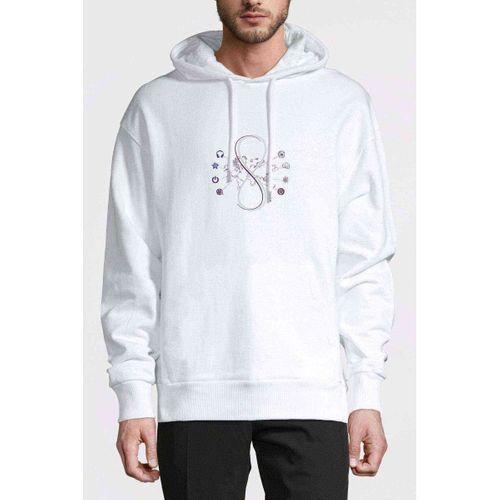 Sense8 Symbols Baskılı Beyaz Erkek Kapşonlu Sweatshirt