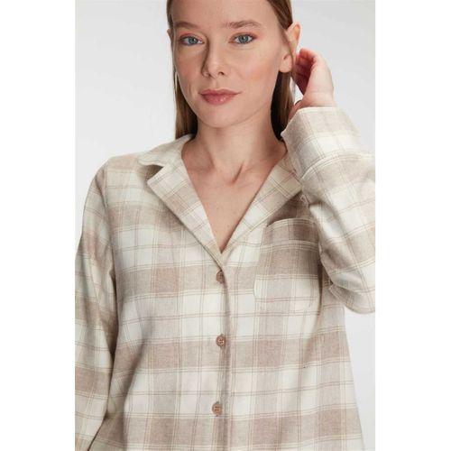 Kadın Pamuklu Uzun Kol Gömlek Pantolon Pijama Takımı