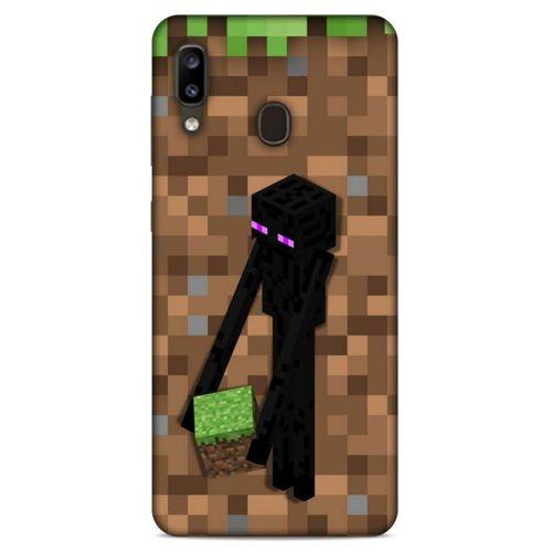 Lopard Samsung Galaxy A20 Uyumlu Kılıf PiXel (26) Tpu Silikon Kılıf Kahverengi MC