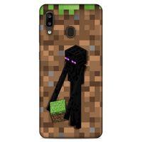 Lopard Samsung Galaxy A20 Uyumlu Kılıf PiXel (26) Tpu Silikon Kılıf Kahverengi MC