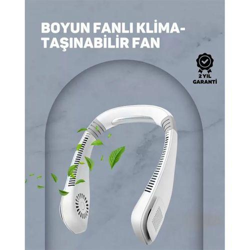 Usb Şarjlı Giyilebilir Fan | 5 Kademeli Rüzgar Hızı, Sessiz Turbo Soğutma, 360° Hava Sirkülasyonu