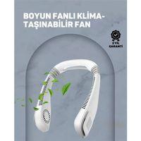 Usb Şarjlı Giyilebilir Fan | 5 Kademeli Rüzgar Hızı, Sessiz Turbo Soğutma, 360° Hava Sirkülasyonu