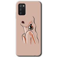 Samsung Galaxy A02s Kılıf Baskılı Kapak - Çizim Silüet + 5D Tam Kaplayan Cam