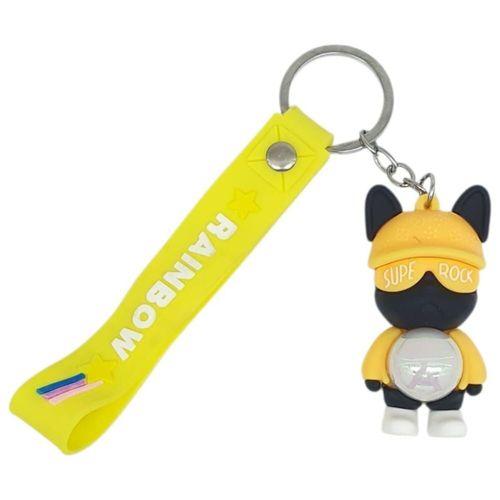 Figürlü ve Işıklı Silikon Anahtarlık - Supe Rock - Sarı