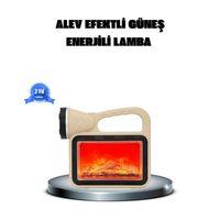 Alev Efektli Solar Lamba Cob Işıklı Taşınabilir Bahçe Kamp Aydınlatma