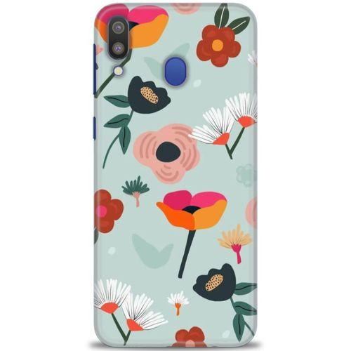 Samsung Galaxy M20 Kılıf HD Baskılı Kılıf - Çiçekli Dallar + Tam Ekran Koruyucu