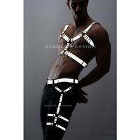 Karanlıkta Yansıyan Reflektörlü Erkek  Harness Takım, Erkek  Göğüs Ve Bacak Harness Takım - Brfm198