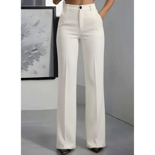 Kadın Yüksek Bel Cepli Ithal Krep Pantolon