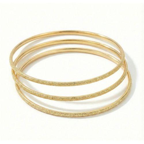 3'lü Simli Ajda Bilezik-65mm - Altın