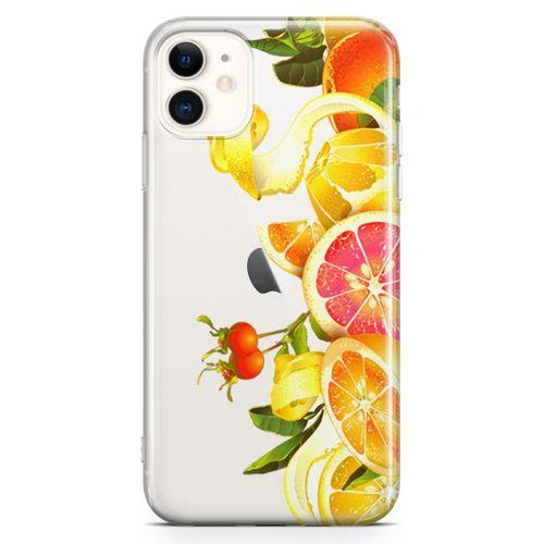 Apple iPhone 11 Kılıf Yapraklı Turunçgiller Arka Kapak Koruma Desenli Full Koruyucu