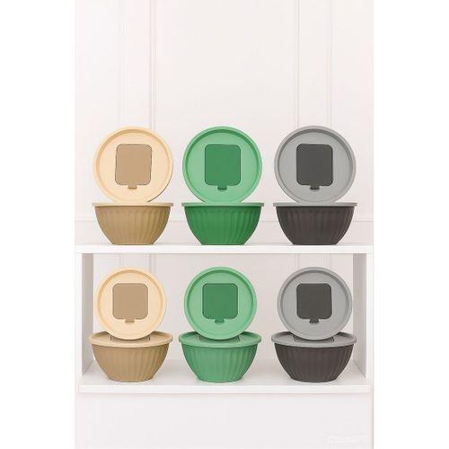 4 Parça Rendeli Karıştırma ve Saklama Kabı 2,5 Litre