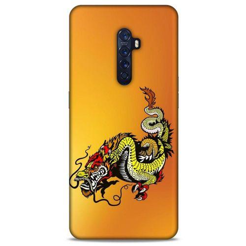 Oppo Reno 2 Kılıf Dragons (28) Arka Kapak Tatoo Sarı Ejderha