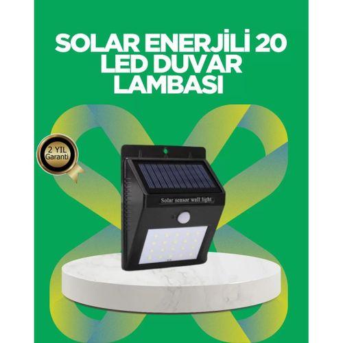 Solar Enerjili 20 Led Hareket Sensörlü Duvar Lambası