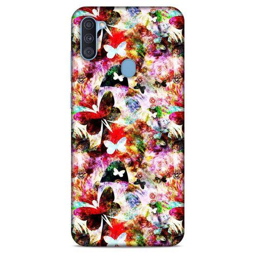 Samsung Galaxy A11 Kılıf Kelebek Etkisi (16) Kalın Kılıf Yeşil Mavi