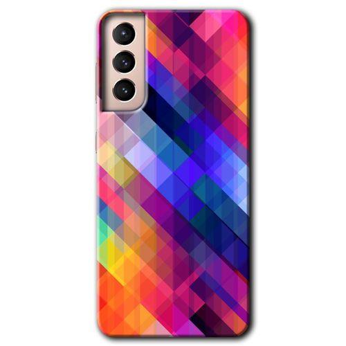 Potkal Hediye Fabrikası Samsung Galaxy S21 Plus HD Baskılı Kılıf + 9D Tam Ekran Koruyucu - Multi Oblique