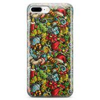 Apple iPhone 7 Plus Kılıf Mery Christmas Doodle Arka Kapak Koruma Desenli Full Koruyucu
