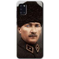 Potkal Hediye Fabrikası Samsung Galaxy A31 HD Baskılı Kılıf + 9D Tam Ekran Koruyucu - Başkomutan Atatürk