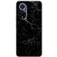 MRCİLETİSİM Huawei Nova 9 Kılıf HD Desen Baskılı Arka Kapak+Temperli Cam - Siyah Mermer