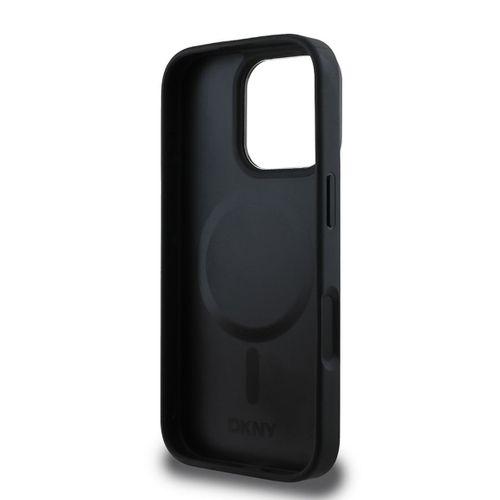 Apple iPhone 16 Pro Max Kılıf DKNY Orjinal Lisanslı M-safe Şarj Özellikli Metal Logolu PU Deri Plain Kapak