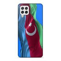 Samsung Galaxy A22 Uyumlu Kılıf Azarbaijan (6) Silikon Kılıf Dalgalanan Bayrak