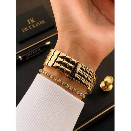 Dice Kayek Premium Vintage Kadın Kol Saati Gold Çelik Kordon 5 ATM Su Geçirmez Bileklik Hediyeli D20