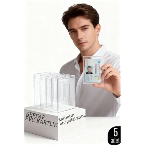 5’li PVC Kartlık – Ehliyet, Kimlik, Kredi Kartı Koruyucu Şeffaf Plastik Kılıf 427980