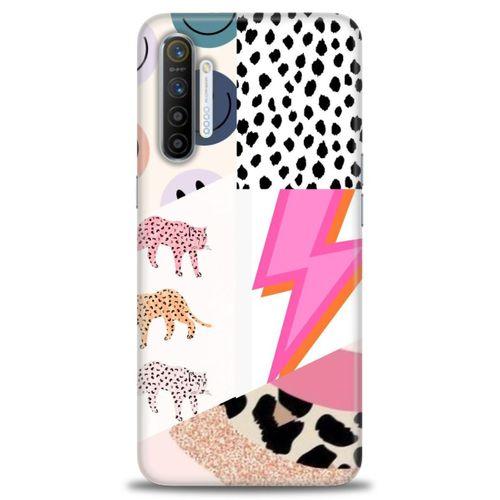 Realme XT Kılıf HD Baskılı Kılıf - Kaplan Benek Şimşek + Tam Ekran Koruyucu