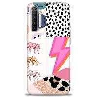 Realme XT Kılıf HD Baskılı Kılıf - Kaplan Benek Şimşek + Tam Ekran Koruyucu