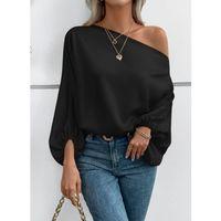 Kadın Tek Omuzu Açık Uzun Kollu Salaş Sandy Bluz