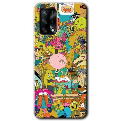 Oppo A74 HD Baskılı Kılıf + 9D Tam Ekran Koruyucu - Süper Çizgi Kahramanlar 2