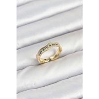 Pirinç Gold Renk Zirkon Taşlı Vintage Kadın Yüzük