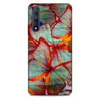 Huawei P Smart S Y8P Kılıf Kelebek Etkisi (31) TPU Kılıf Kırmızı Yeşil
