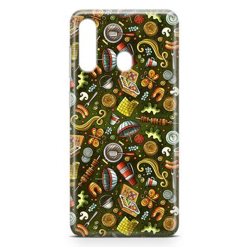 Samsung Galaxy A20s Kılıf Barbekü Doodle Arka Kapak Koruma Desenli Full Koruyucu