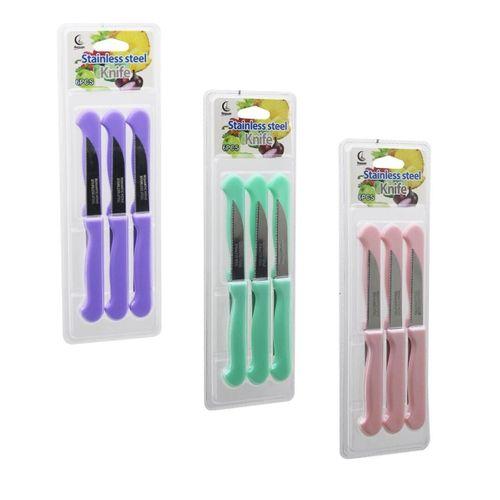 Nayuan Paslanmaz Çelik Meyve Bıçağı Seti  6 Parça  Renkli Plastik Saplı Vakumlu Ambalaj Brkt-806155