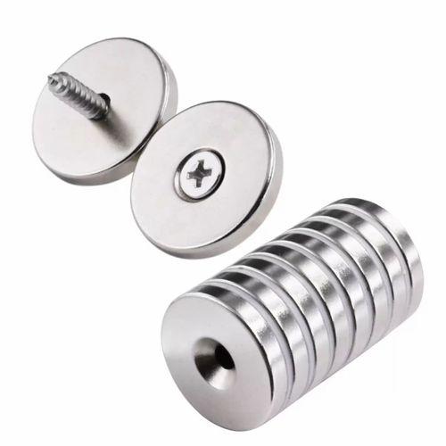 10 Adet 25x10/5x5,5 Mm Neodyum Mıknatıs H.şa Delikli Magnet Vida Atılabilir N35 Nikel Paslanmaz