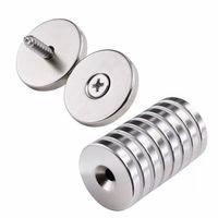 10 Adet 25x10/5x5,5 Mm Neodyum Mıknatıs H.şa Delikli Magnet Vida Atılabilir N35 Nikel Paslanmaz